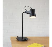 Hübsch Lámpara de mesa Ardent, negra, hierro, E14, altura 54 cm