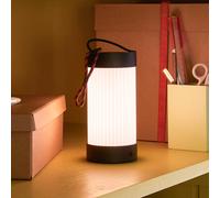 Hübsch Lámpara de mesa LED recargable Camp negro, cristal, hierro, IP44 EC:EPREL:1884276