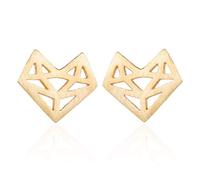 Hueco Origami Fox Durmientes para mujer Simple Origami Fox Joyas Regalos de Fiesta Color Oro Elegante y PopularTratamiento muy atractivo