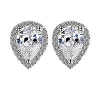 Hueco totalmente tallado amor en forma de agua en forma de gota pendientes pendientes ovalados plata, talla única, Papel, Sin piedra preciosa