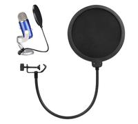 Huehkir Pantalla Pop para micrófono, Filtro Pop,Estudio Micrófono Pop Shield - Escudo de Viento de micrófono de Doble Capa con Cuello de Ajustable para actores
