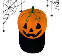 Huehkir Pumpkin Hat - Sombrero De Calabaza Halloween Linterna Cara Bombero,Accesorio Disfraz Ajustable Unisex Adulto Adolescente Niño Nina Eventos Fiesta Otoño