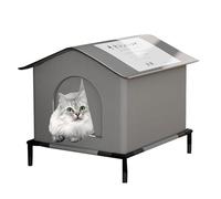 Huehkir Refugio para Gatos Exterior - Casa para Gatos Callejeros de Invierno Impermeable Protegida - Refugio Exterior Resistente al Frío para Jardín Balcón Patio Calle Garaje Parque