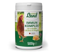 HÜHNER Land Complejo inmunológico de 500 g para pollos, pollitos y aves de corral, complemento alimenticio para pollos, pienso con levadura de cerveza, fortalecimiento inmunológico de pollos