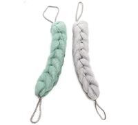 HUELE 2 Pcs Exfoliante Esponja de Baño Ducha Pouf Loofah Back Scrubber Correa de malla Arandela de la piel con Asas de Cuerda