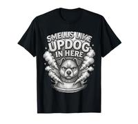 Huele a Updog en Here Daddy Joke Sarcástico Humor incómodo Camiseta