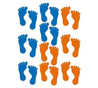 Huella Adhesivos,10 Pares Pegatinas Huellas Pegatina de Huella Decoración del Aula Adhesivo Autoadhesivo para El Suelo(Naranja,Azul)