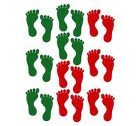 Huella Adhesivos,10 Pares Pegatinas Huellas Pegatina de Huella Decoración del Aula Adhesivo Autoadhesivo para El Suelo(Rojo/Verde)