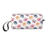 Huella Animal con Patrón De Pata En Un Blanco, Bolsa de Maquillaje Bolsa de cosméticos Bolsa de artículos de tocador de Viaje portátil Bolsa de Maquillaje