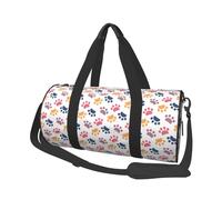 Huella Animal con Patrón De Pata En Un Blanco, Bolsa de Viaje de Gran Capacidad, Bolso Redondo, Bolsa de Viaje Deportiva, Bolsa de Mano, Bolsa de Fitness