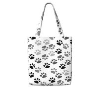 Huella de pata de perro,Bolsas de supermercado reutilizables, bolsas de compras, bolsas de lona de gran capacidad, bolso de hombro