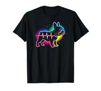 Huella de pata de perro bulldog francés Heartbeat Line Art Camiseta