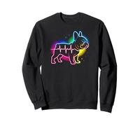 Huella de pata de perro bulldog francés Heartbeat Line Art Sudadera