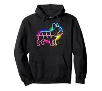 Huella de pata de perro bulldog francés Heartbeat Line Art Sudadera con Capucha