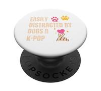 Huella de Pata de Perro con corazón Que se distrae fácilmente por Perros y K-Pop PopSockets PopGrip Adhesivo