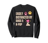 Huella de Pata de Perro con corazón Que se distrae fácilmente por Perros y K-Pop Sudadera