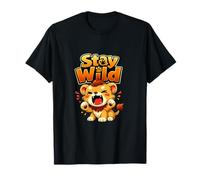 Huella de Pata de Stay Wild Kawaii Chibi Lion Cub Roar Block Camiseta