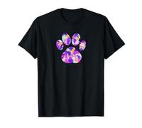 Huella De Pata Silueta Púrpura Rosa Amarillo Camiseta