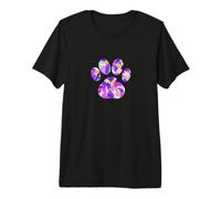 Huella De Pata Silueta Púrpura Rosa Amarillo Camiseta Premium
