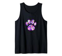 Huella De Pata Silueta Púrpura Rosa Amarillo Camiseta sin Mangas
