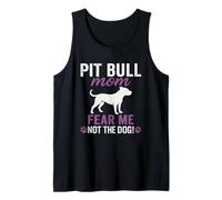 Huella de Pit Bull Mom Fear Me Not The Dog Camiseta sin Mangas