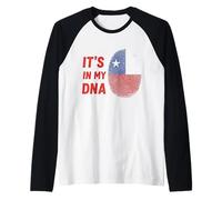 Huella Digital de la Bandera de Chile está en mi Cita de ADN Camiseta Manga Raglan