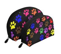 Huellas de Garras, Bolsa de Maquillaje de Concha, Monedero pequeño para Mujer, Bolsa de artículos de tocador, Bolsa de cosméticos, 2 Piezas