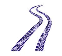 Huellas de neumáticos en la carretera de un coche con rastros de neumáticos en el garaje Calcomanías de letras 51x57cm Pintura mural artística Azul oscuro