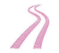 Huellas de neumáticos en la carretera de un coche con rastros de neumáticos en el garaje Calcomanías de letras 34x38cm Pegatinas para vidrio Rosa