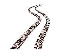 Huellas de neumáticos en la carretera de un coche con rastros de neumáticos en el garaje Decoración de vinilo para pared 51x57cm Personalización personalizada Café