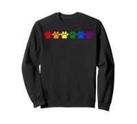 Huellas de patas arcoíris LGBTQ+ Orgullo Minimalista Sudadera