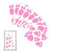 Huellas de Patas de Conejo de Pascua - 9 Adhesivos Festivos de Bricolaje de Doble Cara para Ventanas - Calcomanías de Suelo con Pisadas de Conejo | Para Vidrio Ventana Puerta Refrigerador Dormitorio C