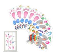 Huellas de Patas de Conejo de Pascua | 9 Adhesivos Festivos de Bricolaje de Doble Cara para Ventanas,De Suelo De Huellas De Conejo | Para Vidrio Ventana Puerta Refrigerador Dormitorio Cocina Sala De E