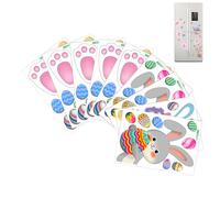 Huellas de Patas de Conejo de Pascua,9 Adhesivos Festivos de Bricolaje de Doble Cara para Ventanas,De Suelo De Huellas De Conejo - Para Puerta De Espejo Dormitorio Cocina Sala Tienda