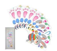 Huellas de Patas de Conejo de Pascua,9 Pegatinas De PVC Autoadhesivas Para DIY Lindas,Calcomanías de Suelo con Pisadas de Conejo - Para Vidrio Ventana Puerta Refrigerador Dormitorio Cocina Sala De Est