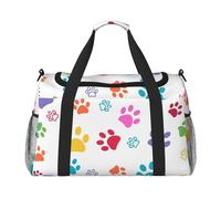 Huellas de Patas de Perro coloreadas,Bolsas Deportivas, Bolsos de Viaje Deportivos Cruzados de Mano, Bolsas de Viaje de Gran Capacidad para Mujeres y Hombres.