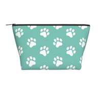 Huellas de Patas de Perro pequeñas en Azul, Bolsa de artículos de tocador Bolsa de Maquillaje Bolsa de cosméticos Bolsa de artículos de tocador de Viaje portátil