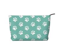 Huellas de Patas de Perro pequeñas sobre Fondo Azul,Neceser de Pana, Neceser de Maquillaje portátil, Neceser de Viaje