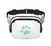 Huellas de Patas de Perro,Riñonera Cuadrada de Doble Capa, Bolso de Viaje, Bolso Informal para el Pecho.