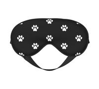 Huellas de perro blanco sobre fondo negro, Cubreojos completos Antifaz bloqueador de luz Antifaz para dormir Antifaz suave con los ojos vendados Noche