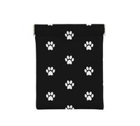 Huellas de Perro Blanco sobre Fondo Negro, Squeeze Top Wallet Bolsa de Almacenamiento para Mujer Monedero pequeño Bolsa de Cambio