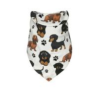 Huellas de Perro Salchicha,Bufanda con Babero y Capucha Triangular Bufanda Ajustable para Mascotas Capucha Lavable Adecuada para Perros y Gatos pequeños, medianos y Grandes