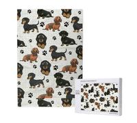 Huellas de Perro Salchicha, Juego de Rompecabezas para Adultos de 1000 Piezas, Rompecabezas desafiantes.