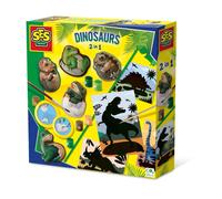 Huellas de yeso dinosaurios 2 en 1