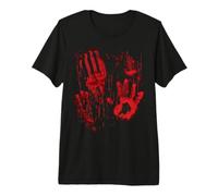 Huellas sangrientas Salpicaduras Sangre Zombie Horror Gráfic Camiseta Premium