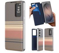 Hülle Flip Funda para S23 Ultra Case + Smart View Window Wallet Cover + Textured Leather,Folio Cuero Cáscara para Samsung Galaxy S23 Ultra(3)
