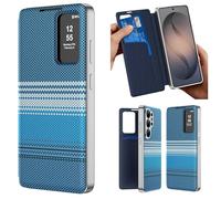 Hülle Flip Funda para S25 Ultra Case + Smart View Window Wallet Cover + Textured Leather,Folio Cuero Cáscara para Samsung Galaxy S25 Ultra(2)