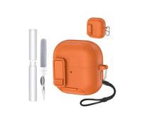 Hülle für Huawei FreeClip 2 Earbuds,weiche TPU+PC Cover,wasserdicht,toergy stoßdicht,Kratzschutz, einfach zu tragen, mit Lanyard & Schlüsselanhänger & Reinigungskit (Orange)
