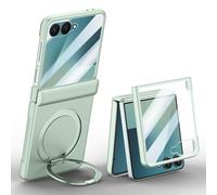 Hülle Funda para Flip7 Cáscara + Glass Film + Hinge + 360°Rotating Bracket + Wireless Charge,Bumper Case Armor Cover para Samsung Galaxy Z Flip7(3)