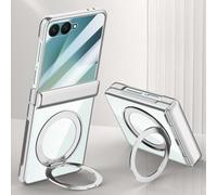 Hülle Funda para Flip7 Clear Case + Glass Film + Hinge + 360°Rotating Bracket + Wireless Charge,Bumper Cover para Samsung Galaxy Z Flip7(1)